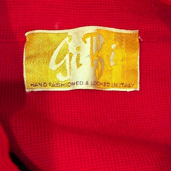 VTG GiBi Roma Italy Women's Size 10 Red 100% Wool Knitted Double-Breasted Jacket - Picture 6 of 8